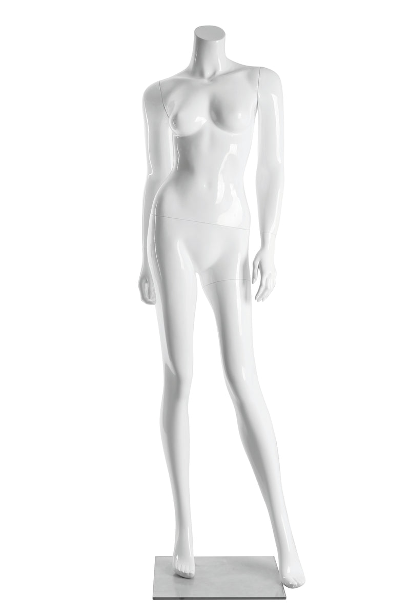 7609072 Headless Female Fiberglass Mannequin Matte White – Adco