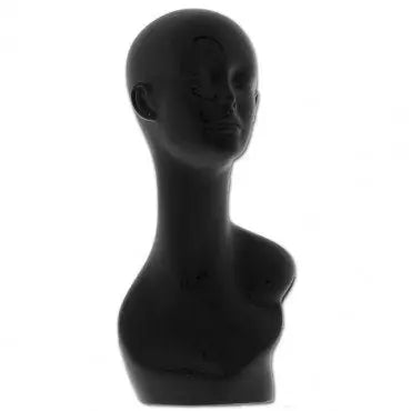 Shop 7603111 - GLOSSY FEMALE MANNEQUIN HEAD BLACK | Displetech